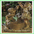life size casting bronze boy and girl fountain for garden decoration